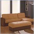 Global Furniture Sectional Sleeper Sofa in Beige and Brown Microfiber