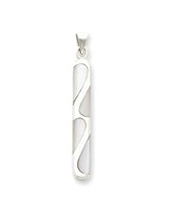 Sterling Silver Large Mother of Pearl Inlayed Pendant
