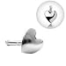 14KT Solid White Gold Nose Bone Ring 4mm Heart 7mm Post 20G FREE Nose Ring Backing
