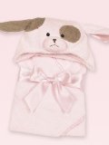 Bearington Baby WIGGLES DOG PUPPY Hooded Towel Pink Cute Girl Gift by Bearington [並行輸入品]