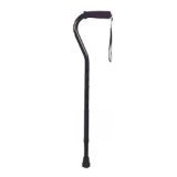 Drive Medical Aluminum Cane With Offset Handle Foam Rubber Grip Black - 6 ea