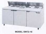 Continental SW72-12-D Sandwich Prep Unit 3 Sec. 72in