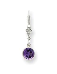 Sterling Silver Amethyst Leverback Earrings QE3054"