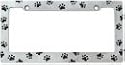 PAW PRINT LICENSE PLATE CHROME BLACK FRAME CAR AUTO