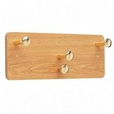 Quartet 20501 Wall Rack, Four Knobs/Two Hangers, Wood, Oak