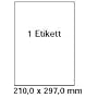 pripa  Etiketten 210 x 297, 50 Blatt DIN A4 vollfl�chig selbstklebende Etiketten. Andere Formate & Mengen verf�gbar.