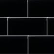 Glass Subway Tile 3x6" Black - Sample Piece (min order 24SF/Promotion Price)