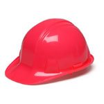 Pyramex Hi Vis Pink Cap Style 4 Point Ratchet Suspension Hard Hat