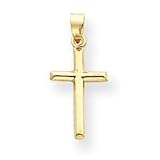 14k Polished Cross Pendant - Measures 17x11mm