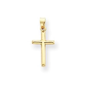 14k Polished Cross Pendant - Measures 17x11mm