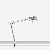 Artemide Tolomeo Mini mit Tischklemme, Alu poliert & eloxiert