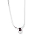 Sterling Silver Garnet Teardrop Pendant on Chain Necklace - 18 Inch - Italian