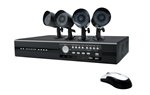 CCTV Video Security DVR Package Surveillance System, Cameras and 4 Channel Network DVR, 500GB