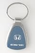 Honda Civic Chrome/Blue Teardrop Keychain