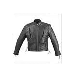 Motorcycle Jackets - Mens Vented Leather Motorcycle Jackets with Euro Collar MJ470