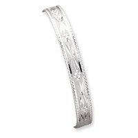 11q1gnHgRRL Sterling Silver 9mm Fancy Diamondcut SlipOn Bangle Bracelet