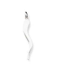 Sterling Silver Italian Horn Pendant with 18" Steel Chain