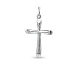 Small Flat Edge Cross Charm in Sterling Silver EARRINGS