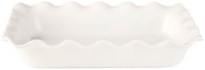 Emile Henry Urban Rectangular Baking Dish - Ruffled - White