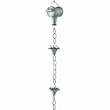IMAGE OF Good Directions Rain Chains Watering Can with Flowers -BV Aluminum