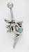 Cute Silver Fairy Holding Blue Jewel Belly Button Ring Cute Silver Fairy Holding Blue Jewel Belly Button Ring