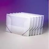 Oxford Poly Twin-Pocket Wallet, Letter, Translucent Ice, Blue Elastic Closure ESS52341