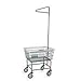 R&b Wire 100e91/anti Antimicrobial Laundry Cart W/Single Pole Rack Antimicrobial Gray