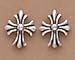 Small Oxidized Cross Post Earrings