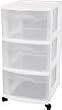 Sterilite 3Drawer Cart (Pack Of 2) 28308002 Carts & Crates Closet Storage