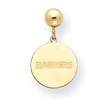 14K Oakland Raiders Disc W/Name Post Dangle Earrings - NF1494