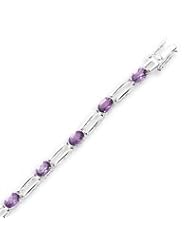Sterling Silver Amethyst Bracelet - 7 Inch