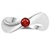 1/4 Ct Red Diamond Solitaire Wave Ring in 14K White Gold