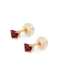 Baby 14K Yellow Gold Garnet C.Z. Butterfly Stud Earrings