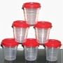 Tupperware 6 Pc Midget Set with Redish Seals
