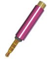 Metallic 3.5mm Female To Male Handsfree Adapter (Hot Pink) for Microsoft mp3