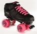 Riedell Carrera Quad Speed Roller Skates ZEN!! mens or womens ZEN PINK - Size 6 - Black boot