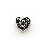 Sterling Silver Marcasite Heart Earrings