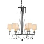 Studio: John Rosselli Millo Chandelier in Bronze with Natural Paper Shade by Visual Comfort SR5017BZ-NP
