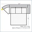 Kathy Ireland Home by Omnia Leather Beaumont Right Arm 3 Seat Sleeper Sofa with 1/2 Curve