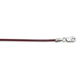 Red Leather Cord Necklace - 16 inches with Sterling Clasp