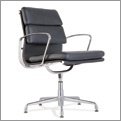 Euro Style Darius Visitor Leather Cushions Office Chair (Style: Black Leather)