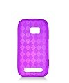 Nokia Lumia 710 Sabre CHECKER PURPLE Cell Phone Candy Skin Case