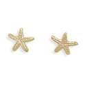 14K Gold Over Sterling Silver Starfish Stud Post Earrings