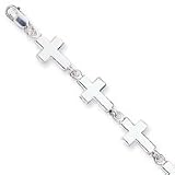 Sterling Silver Crosses Bracelet - 7 inch