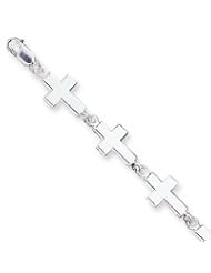 Sterling Silver Crosses Bracelet QA25-7"