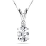 0.02 Cts Diamond & 0.50 Cts White Sapphire Pendant 
