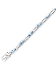 Sterling Silver Blue Topaz Bracelet - 7.5 Inch