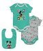 Disney Baby Boys' Mickey Mouse 2 Pack Bodysuit with Bib