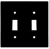 Two Gang Toggle Switch Plate, Black