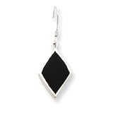 Sterling Silver Black Stone Dangle Earrings